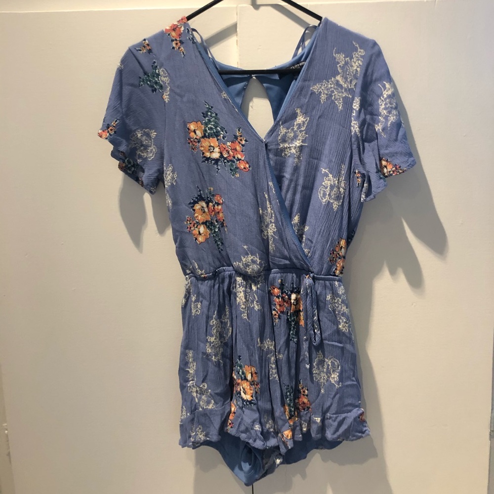 Blue Floral Romper
